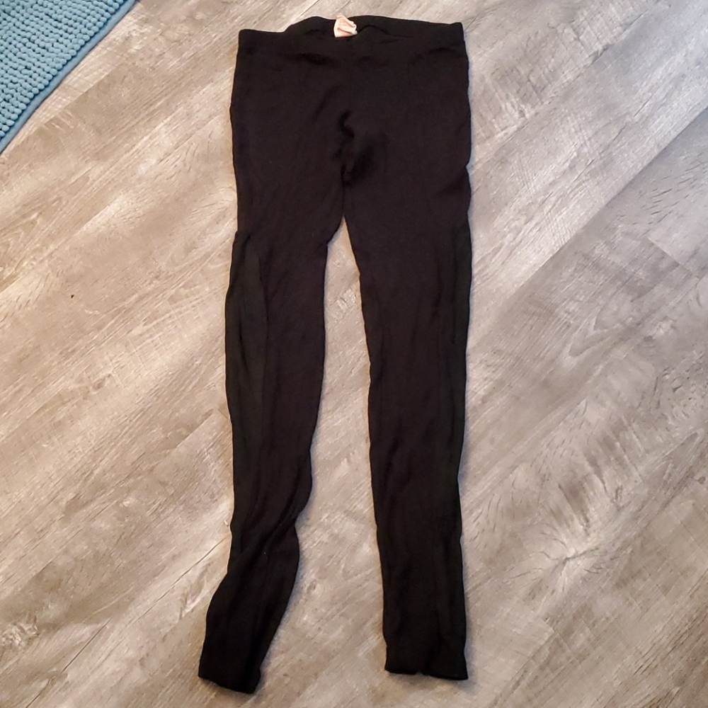 True Religion black leggings with leather sides